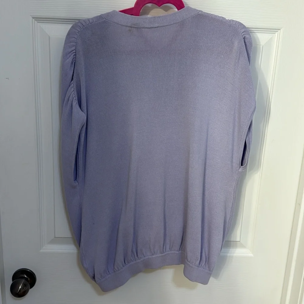 Anthropologie Rambuteau Surplice Lavender Purple Wrap Sweater Top Size large - Picture 4 of 4